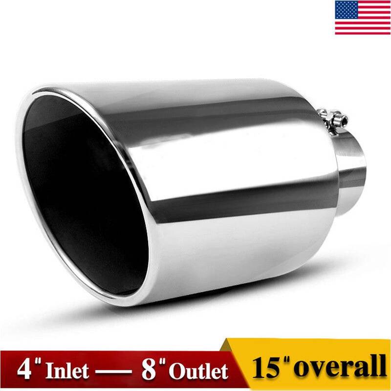 YITAMOTOR® Exhaust tip 4 Inch Inlet Universal Bolt on Stainless Steel Diesel Exhaust Tailpipe Tip Bolt/Clamp On Design
