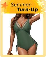 Blooming Jelly Sexy Mesh Swimsuit with Side Straps Women Tummy Control Slimming One Piece Swimwear Outdoorfun FathersDayGift