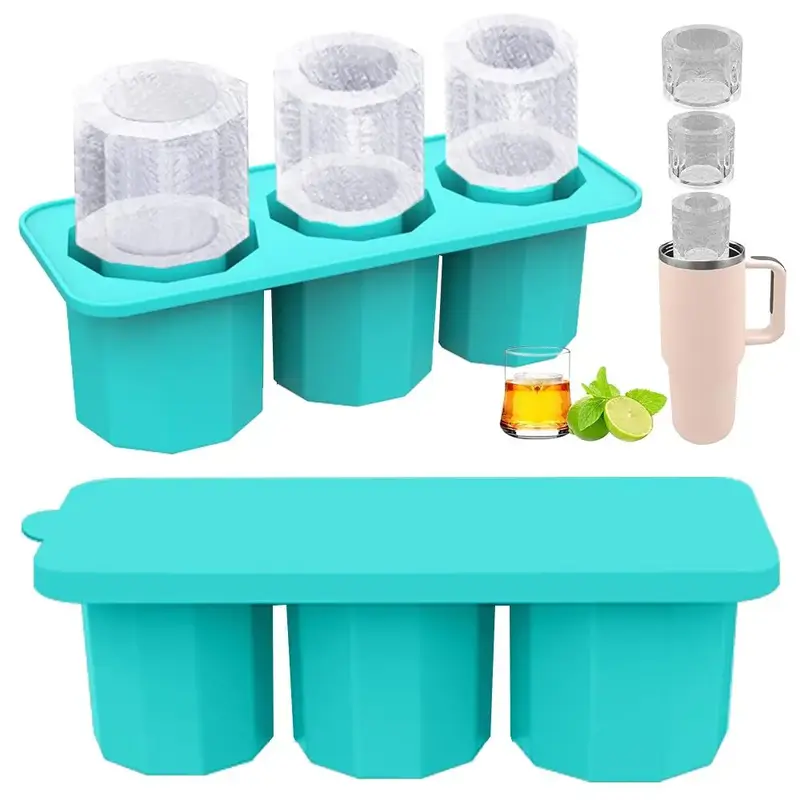 Silicone Ice Cube Tray, 1 Count Cup Shaped Ice Cube Mold, Ice Cube Maker for 40oz Water Bottle, Cocktail, Coffee, Summer Home...