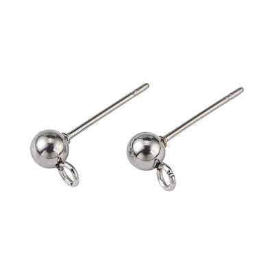 Non-Tarnish 304 Stainless Steel Ball Post Stud Earring Findings