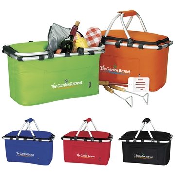 12 Custom Koozie Picnic Basket - Insulated & Collapsible