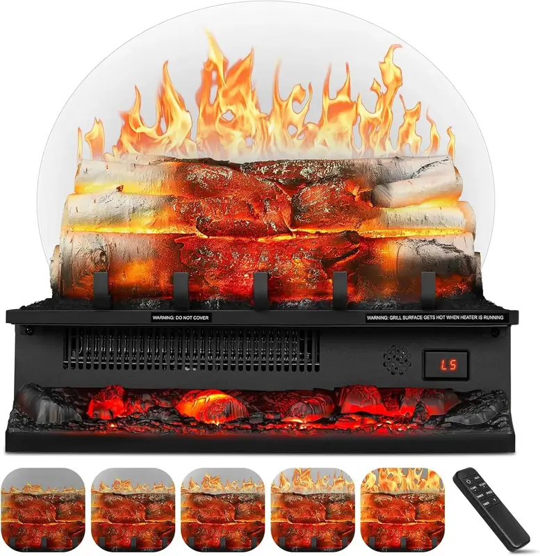R.W.FLAME Electric Fireplace Log Heater,Remote Control, Adjustable Flame Brightness, Realistic Ember Bed, Overheat Protection...