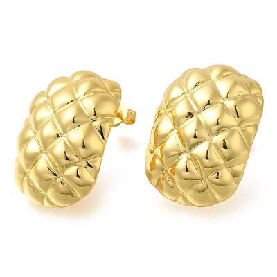 Rack Plating Rectangle Brass Stud Earrings