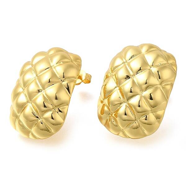 Rack Plating Rectangle Brass Stud Earrings