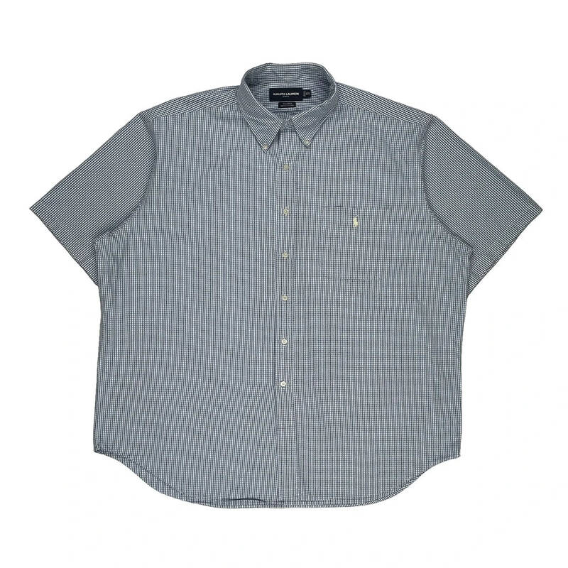 Tilden Golf Ralph Lauren Checked Short Sleeve Shirt - 2XL Blue Cotton | Size: xx-large