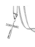 Softball Bat & Cross Design Pendant Necklace, Stainless Steel Jewelry for Party, Daily Clothing Decor, Trendy All-match & Exq...