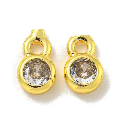 Brass Micro Pave Cubic Zirconia Charms