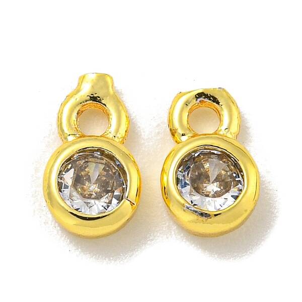 Brass Micro Pave Cubic Zirconia Charms