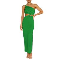 ANRABESS Women Summer One Shoulder Sleeveless Maxi Dress Cutout Sexy Bodycon Semi Formal Dinner Date Vacation Dresses