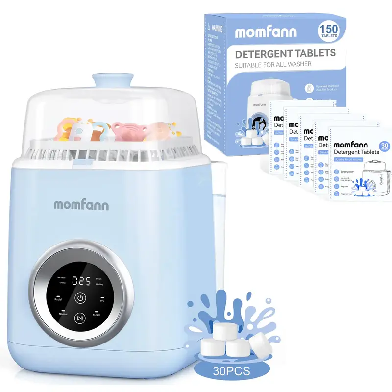 Momfann 4 in 1 Baby Bottle Washer, Sterilizer & Dryer, All-in-One Cleaning Machine for Bottles, Pump Parts & Baby Essentials ...