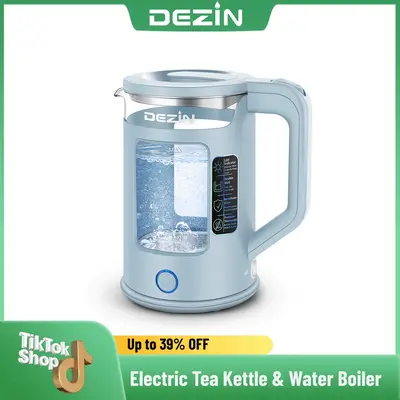 Dezin Electric Kettle with Keep Warm Function, BPA Free Window-Glass Double Wall Design Electric Tea Kettle, 1.5L Bicolor LED...