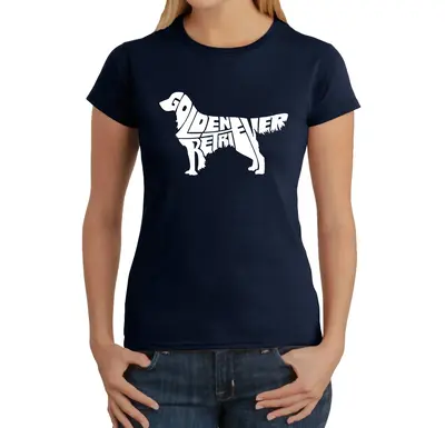 Golden Retriever - Women's Word Art T-Shirt - Black - X-Large