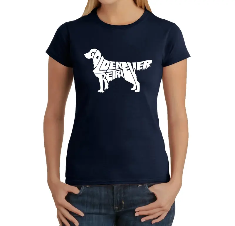 Golden Retriever - Women's Word Art T-Shirt - Black - X-Large