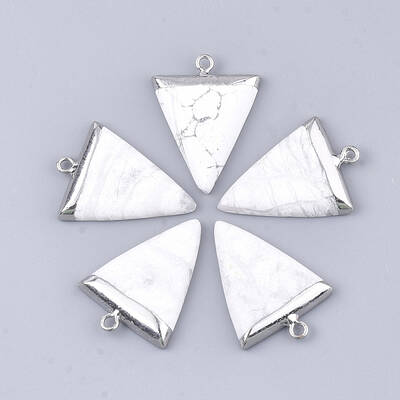 Electroplate Natural Howlite Pendants