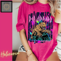 Def Leppard Neon Retro Graphic 80s Vintage Band Vintage 80s Rock Band Concert Def Leppard Fan Gift Sleeve Cotton Graphic Cott...