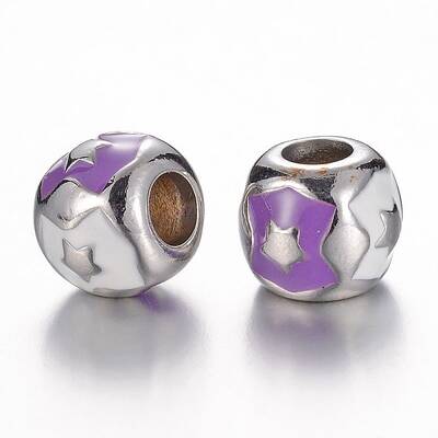 304 Stainless Steel Enamel European Beads