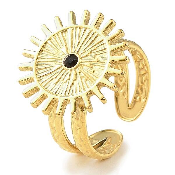 Ion Plating(IP) 304 Stainless Steel Open Cuff Ring for Women