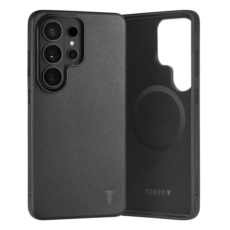 Samsung Galaxy S26 Ultra Leather Bumper Case - Black