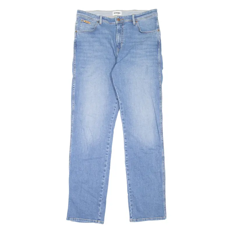 WRANGLER Texas Mens Jeans Blue Regular Straight Stone Wash W36 L36