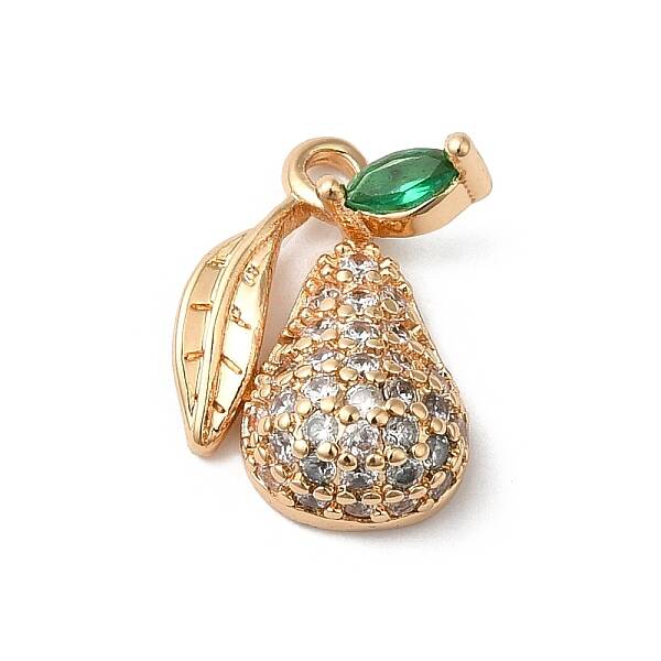 Brass Micro Pave Clear Cubic Zirconia Pendants