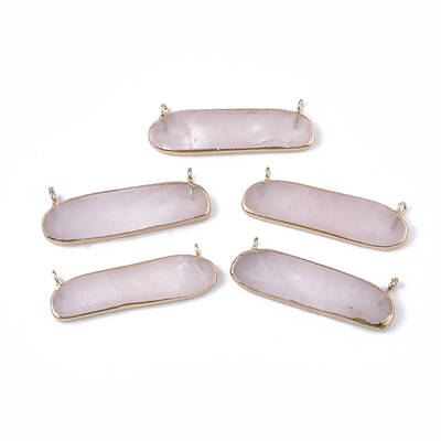 Electroplate Natural Rose Quartz Pendants