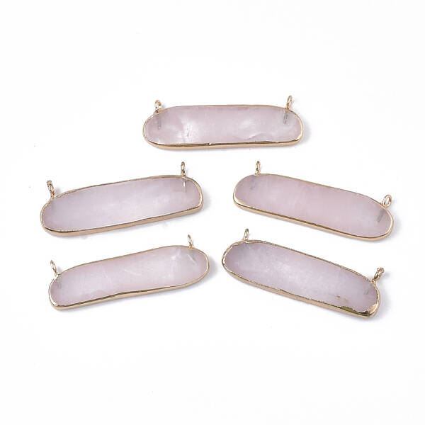 Electroplate Natural Rose Quartz Pendants