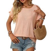 Encolax Tops for Women Summer Casual Shirts Loose Fit Short Sleeve Tshirt Blouse