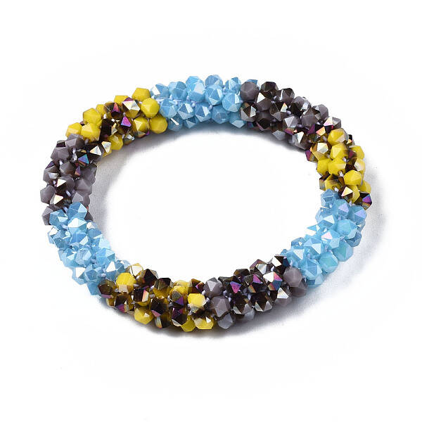 Bling Glass Beads Braided Stretch Bracelet
