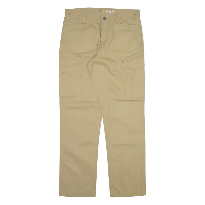 CARHARTT Cargo Mens Trousers Beige Relaxed Straight W33 L32