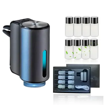 Car Air Freshener with Three Adjustable Intensity Levels, 8x10ml France Essential Oil Aroma Diffuser