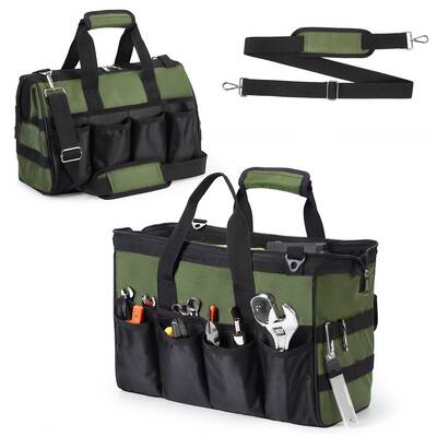 Garvee 17 Inch Tool Bag for Men Multi-Pocket Organizer with Full-Open Design & Padded Handle Durable 900D Oxford Adjustable S...