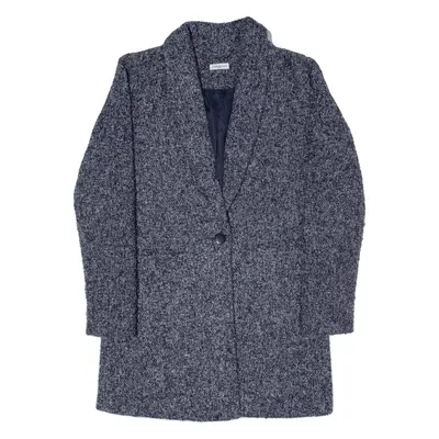 JACQUELINE DE YONG Overcoat Jacket Blue Wool Womens M