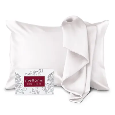 Mellanni Pure Silk Pillowcase – Soft Mulberry Silk for Hair & Skin Care, Hypoallergenic, Naturally Cooling