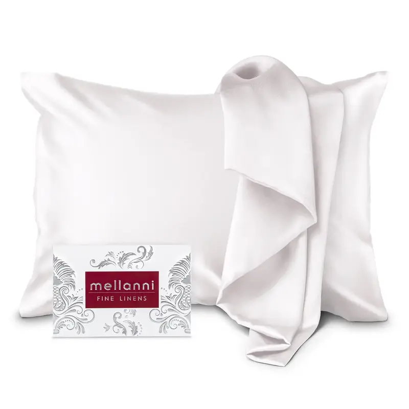 Mellanni Pure Silk Pillowcase – Soft Mulberry Silk for Hair & Skin Care, Hypoallergenic, Naturally Cooling