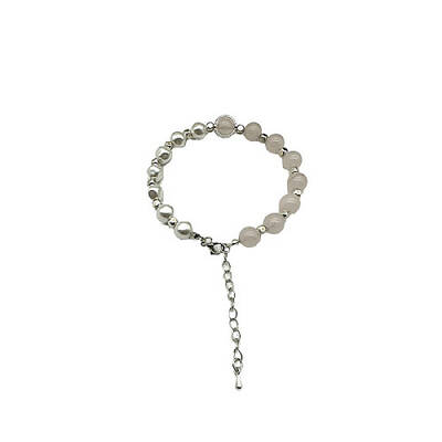 Natural Rose Quartz Round Beaded Bracelet