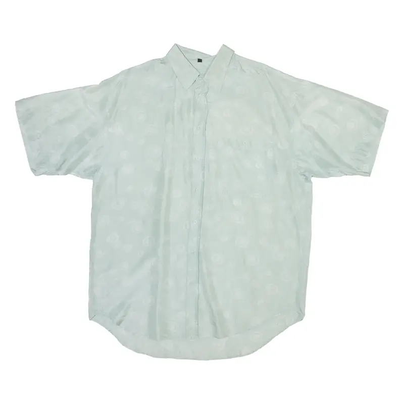 ANGELO LITRICO Mens Shirt Grey Silk Spotted L