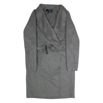 ARMANI JEANS Womens Trench Coat Grey Wool UK 14