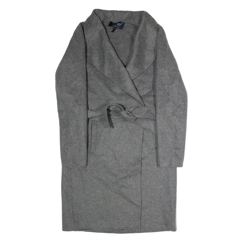 ARMANI JEANS Womens Trench Coat Grey Wool UK 14