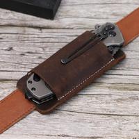 Leather Knife Case, Lightweight Foldable Knife Sheath, Knife Holder for Belt, Multifunctional Outdoor Sports Accessories, Por...