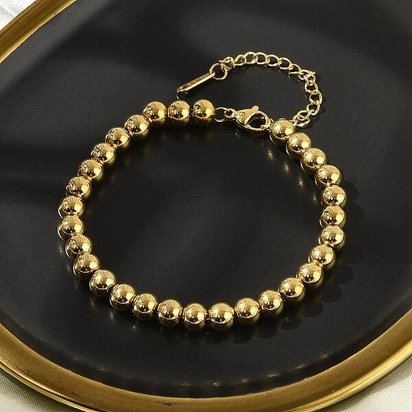 304 Stainless Steel Beaded Bracelets for Women