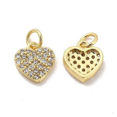 Brass Micro Pave Clear Cubic Zirconia Charms
