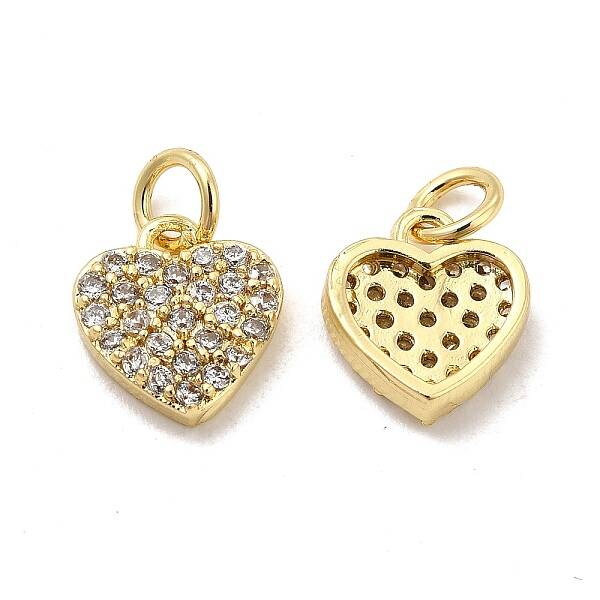 Brass Micro Pave Clear Cubic Zirconia Charms