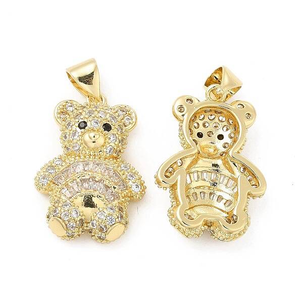 Brass Micro Pave Cubic Zirconia Pendants