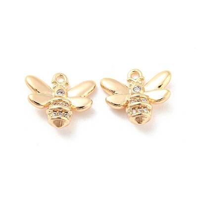 Brass Micro Pave Cubic Zirconia Charms