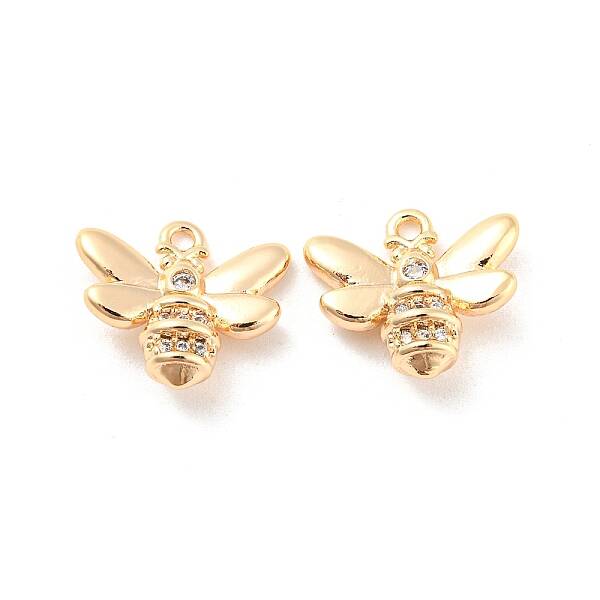 Brass Micro Pave Cubic Zirconia Charms