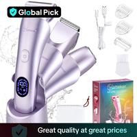 Mother's Day Gift, 3 in 1 Women's Electric Shaver, Bikini Trimmer, Electric Hair Shaver and Razor, Rechargeable Body and Faci...