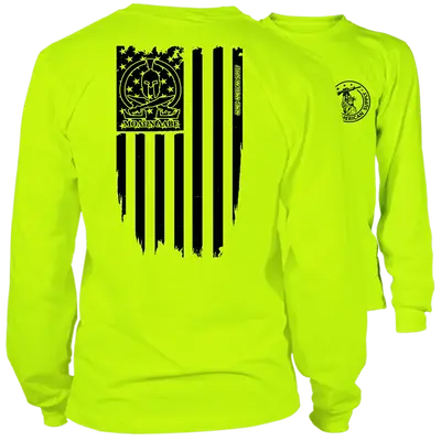 Molon Labe Ghost Flag - Long Sleeve Hi-Vis T-Shirt