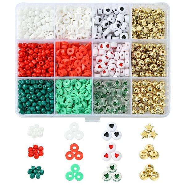 Christmas DIY Acrylic & CCB Plastic & Polymer Clay & Glass Beads Bracelets Jewelry Making Kits