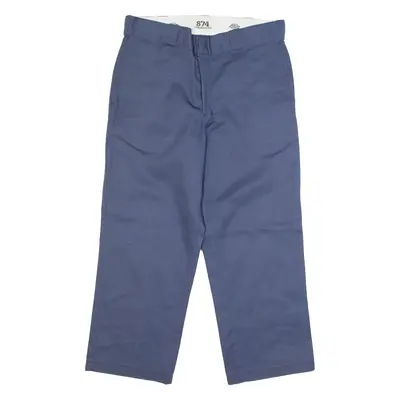 DICKIES 874 Workwear Mens Trousers Blue Classic Straight W34 L25