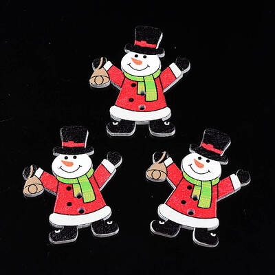 Christmas 2-Hole Spray Painted Maple Wooden Buttons